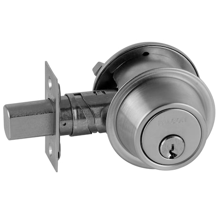 Falcon Grade 2 Single Cylinder Classroom Deadbolt, G Keyway, US26D D211P 626